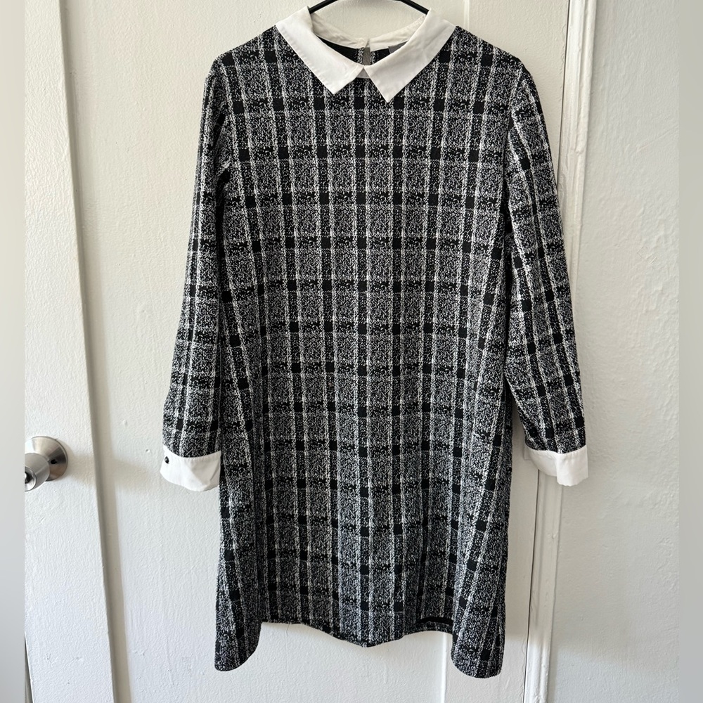 Plaid Black and White Dress - PRIMARK